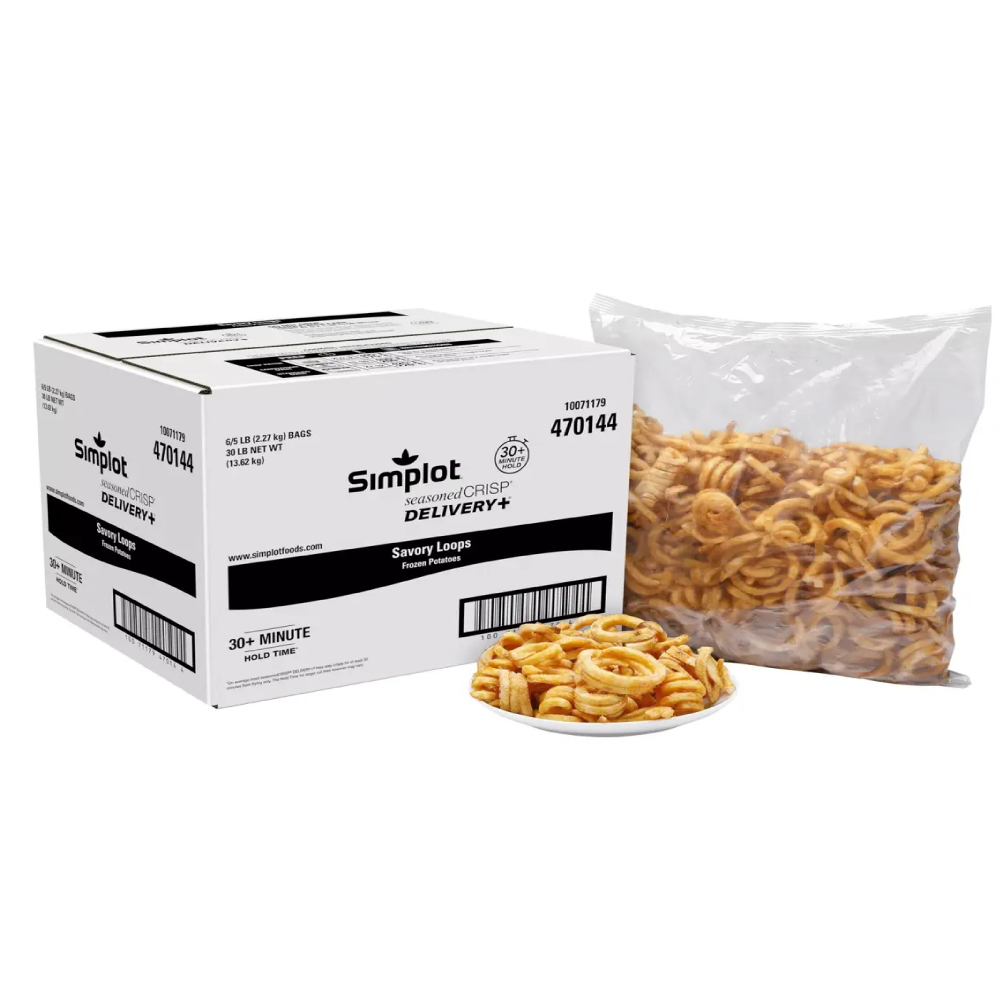 SIMPLOT SEASONEDCRISP SAVORY - FRIES SEAS LOOPS 6/5# 2,27KG 6UND/CJ